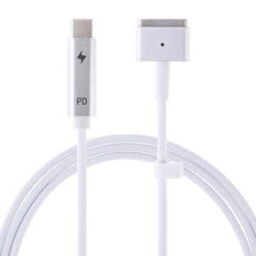 5 Pin MagSafe 2 to USB-C PD Charging Cable - White - 1