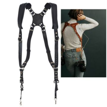 Quick Release Anti-Slip Dual Shoulder Leather Camera Strap - 1