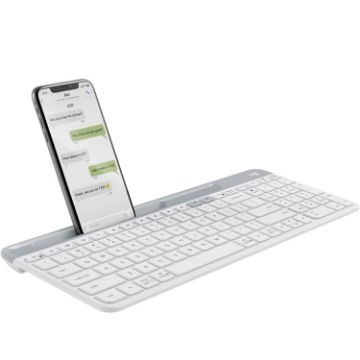 Logitech K580 Wireless Keyboard with Phone Holder - White - 1