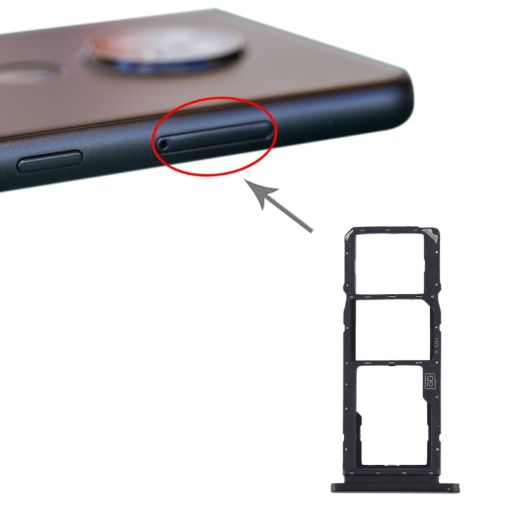 SIM Card Tray + Micro SD Card Tray for Nokia 7.2 / 6.2 (Black) - 1
