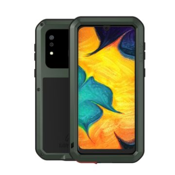 LOVE MEI Metal Shockproof Waterproof Case for Galaxy A30 - Army Green - 1
