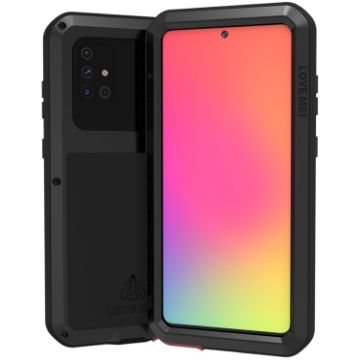 LOVE MEI Metal Shockproof Waterproof Case for Galaxy A71 - Black - 1