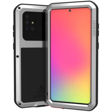 LOVE MEI Metal Shockproof Case for Galaxy A71 - Silver - 1