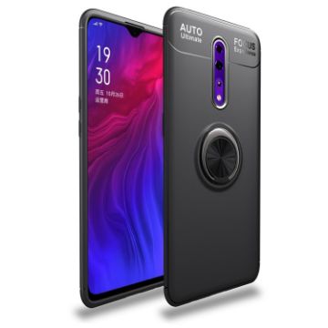 Metal Ring Holder TPU Case for OPPO RENO Z - Black - 1