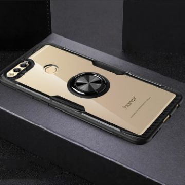 Black Scratchproof TPU + Acrylic Case for Huawei Honor 7X - 1