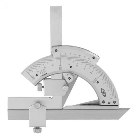 High Carbon Steel Trimmer Protractor Angle Measuring Ruler - 1