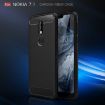 Carbon Fiber Soft TPU Case for Nokia 7.1 - Red - 3