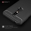 Carbon Fiber Soft TPU Case for Nokia 7.1 - Red - 5