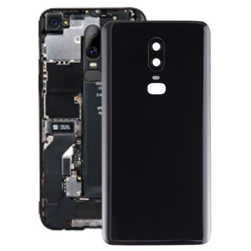 OnePlus 6 Smooth Surface Battery Back Cover - Black - 1