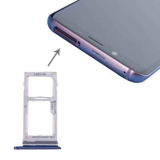 Blue SIM & Micro SD Card Tray for Galaxy S9+ / S9 - 1