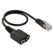 RJ9 Male to 2 x 3.5mm Female Audio Cable - 20cm Length - 1