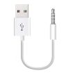 USB to 3.5mm Jack Cable for iPod Shuffle 1st-6th Gen, 10cm White - 1