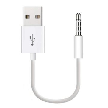 USB to 3.5mm Jack Cable for iPod Shuffle 1st-6th Gen, 10cm White - 1