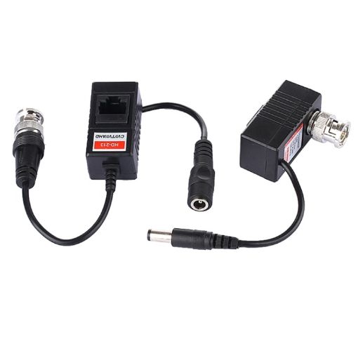 2 PCS HD 213A Coaxial CVI/TVI/AHD Video Audio Power Balun Transceiver - 1