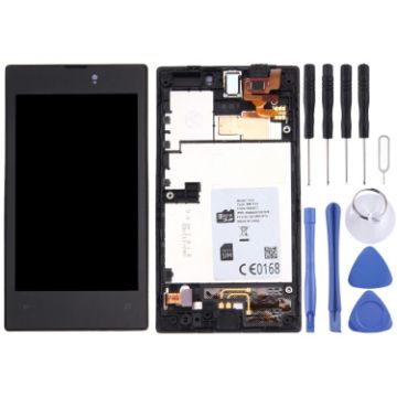 LCD Display + Touch Panel with Frame for Nokia Lumia 520 - Black - 1