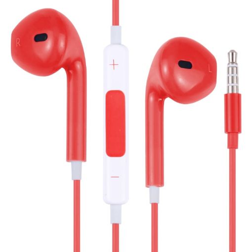 EarPods Wired Headphones Earbuds with Mic - Red - 1