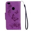 Picture of For Huawei P8 Lite (2017) Butterflies Embossing Horizontal Flip Leather Case with Holder & Card Slots & Wallet & Lanyard (Purple)