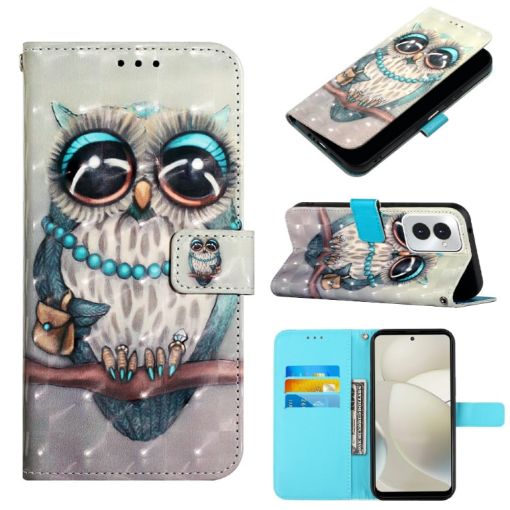 Motorola Moto G Power 5G 2024 Leather Phone Case - Grey Owl - 1