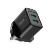 JOYROOM JR-TCN01 2.4A Dual Ports USB Charger, UK Plug - Black - 2