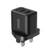 JOYROOM JR-TCN01 2.4A Dual Ports USB Charger, UK Plug - Black - 3