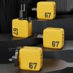 WK WP-U141 67W USB+Double USB-C/Type-C GaN Charger, US Plug Yellow - 2