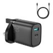 JOYROOM L-QP2011 20W Fast Charger with Cable Set, UK Plug - Black - 1