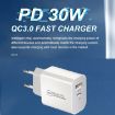 PD30W USB-C/Type-C + QC3.0 USB Dual Port Charger with 1m Type-C to 8 Pin Data Cable - 7