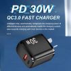 PD30W USB-C/Type-C + QC3.0 USB Charger with 1m Type-C to 8 Pin Data Cable - 7