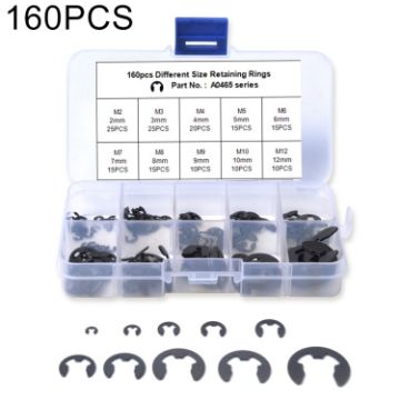 Picture of 160 PCS Car E Shape Circlip Snap Ring Assortment Retaining Rings