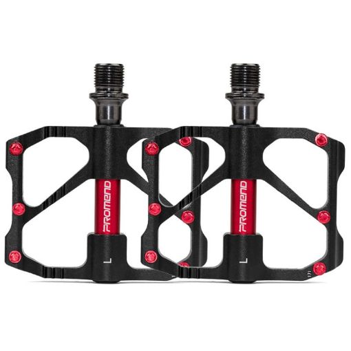 PROMEND Aluminum Bike Pedals - 1 Pair (Black) - 1