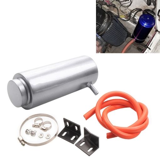 Car Universal Aluminum Cooling Water Tank Bottle 800ML Silver - 1