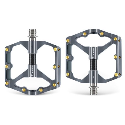 WEST BIKING Carbon Fiber Mountain Bike Pedal (Titanium) - 1