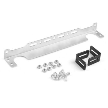 British 330mm Car Engine Oil Cooler Mounting Bracket Kit - Silver - 1