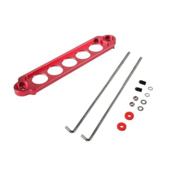 5-Hole Car Aluminum Alloy Battery Mounting Bracket (Red) - 1
