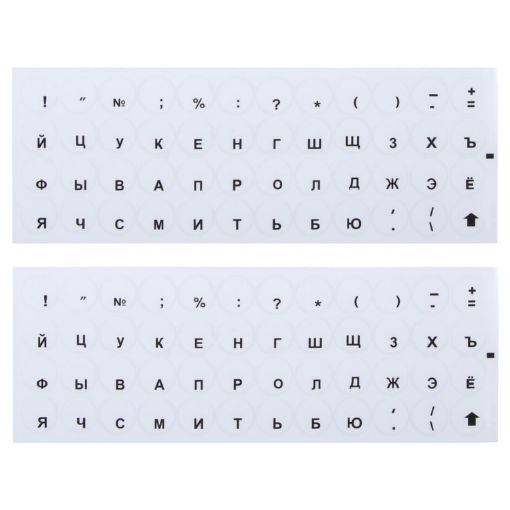 2pcs Round Transparent Keyboard Stickers Russian Key Protector - 1