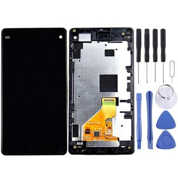 LCD Display + Touch Panel with Frame for Sony Xperia Z1 Compact - Black - 1