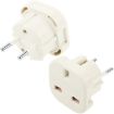 UK to EU Plug Adaptor - High Quality, White - 1