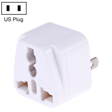 Portable Universal Socket to US Plug Power Adapter Travel Charger (White) - 1