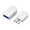 Italian Standard 3 Round Pin Male Plug + 3-hole Female Socket - 1