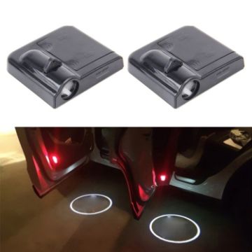 Picture of 2 PCS LED Ghost Shadow Light, Car Door LED Laser Welcome Decorative Light, Display Logo for NISSAN Car Brand (Black)