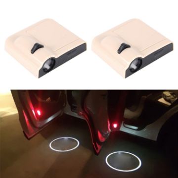 Picture of 2 PCS LED Ghost Shadow Light, Car Door LED Laser Welcome Decorative Light, Display Logo for Peugeot Car Brand (Khaki)