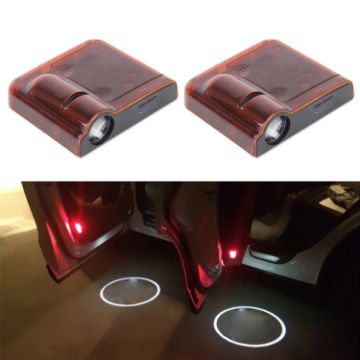 Picture of 2 PCS LED Ghost Shadow Light, Car Door LED Laser Welcome Decorative Light, Display Logo for Renault Car Brand (Red)