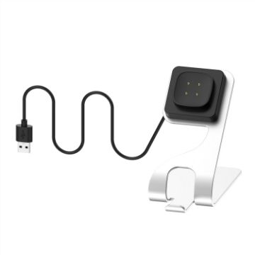 Fitbit Versa4/Sense2 Magnetic Charger Holder - 1.5m Cable (Silver) - 1