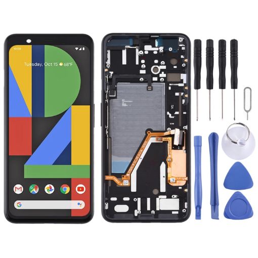 Google Pixel 4XL LCD Screen & Digitizer Assembly with Frame - Black - 1