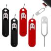 Sim Card Tray Eject Tool Keychain with Silicone Case - Black - 2