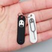 Sim Card Tray Eject Tool Keychain with Silicone Case - Black - 8