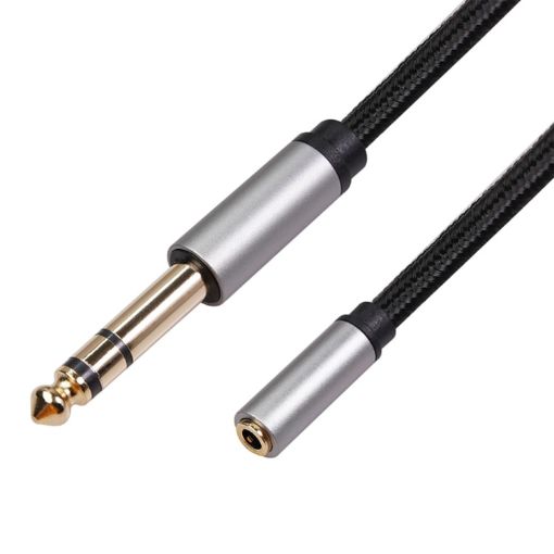 6.35mm Male to 3.5mm Female Audio Adapter Cable - 3m Length - 1