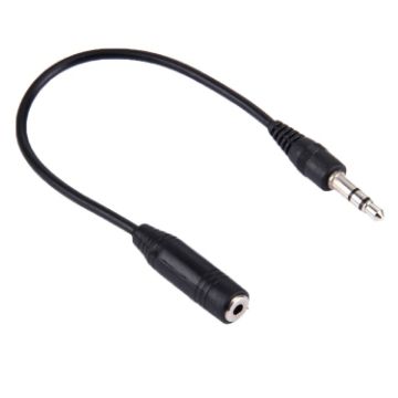 3.5 Male to 2.5 Female Converter Cable, 23cm - Black - 1