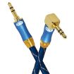 EMK 90-Degree Car 3.5mm Audio Cable Extension Cable, 3M Blue - 2