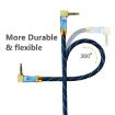 EMK 90-Degree Car 3.5mm Audio Cable Extension Cable, 1.5M Blue - 3